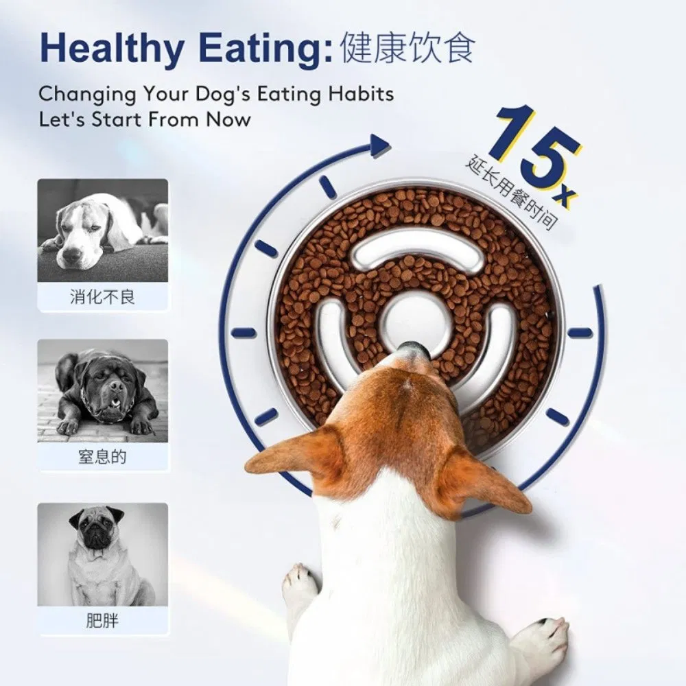 Stainless Steel Puzzle Dog Bowls to Slow Down Eating Ez31500