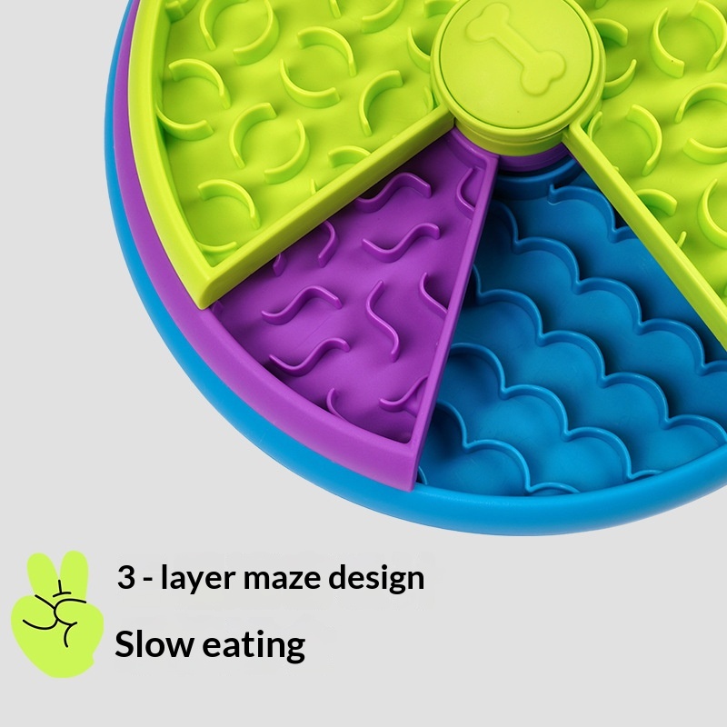 3-Layer Maze Rotating Pet Puzzle Feeder PP Material Slow Food Bowl Interactive IQ Training Teeth Grinding Anti-Choke Slow Bowl