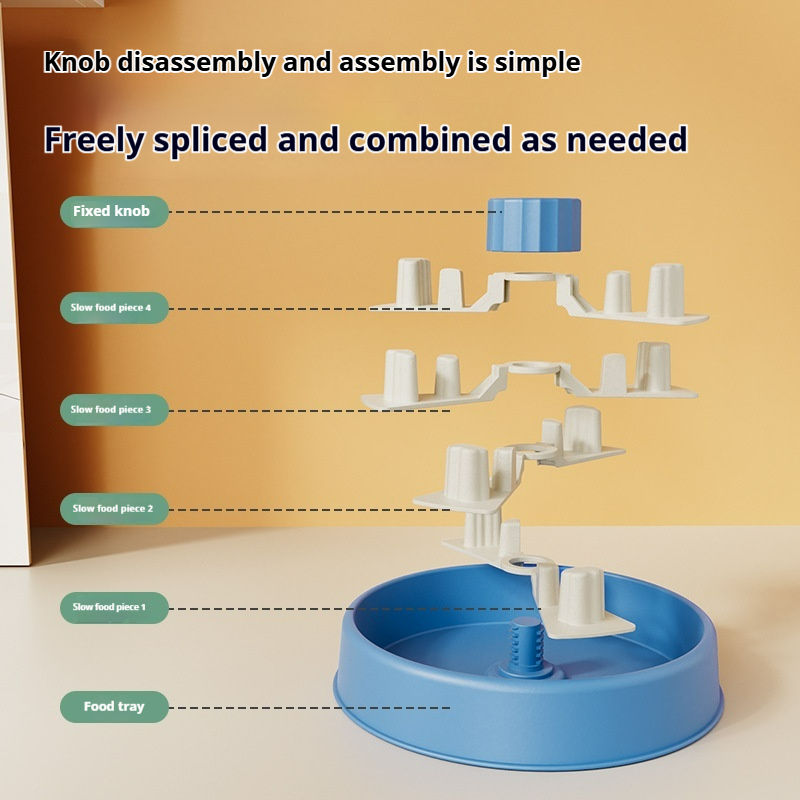 Customized Adjustable 5 Levels Difficultly Slow Feeder with Safety AndSmooth Surface Plastic Food Grade Material for CatsandDogs