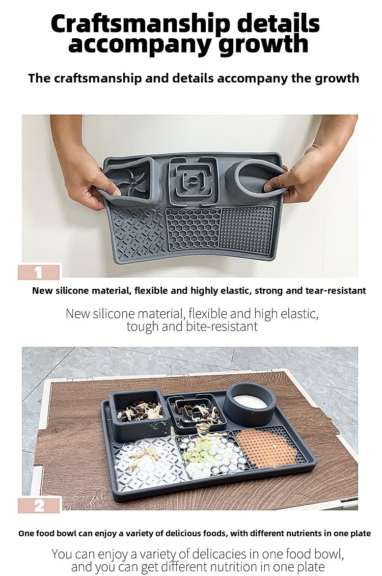 Travel-Friendly Eco-Friendly Slow Food Bowl Food Grade Silicone Licking Mat with Suction Cup for Dogs Cats Pet Plate Feeding Mat