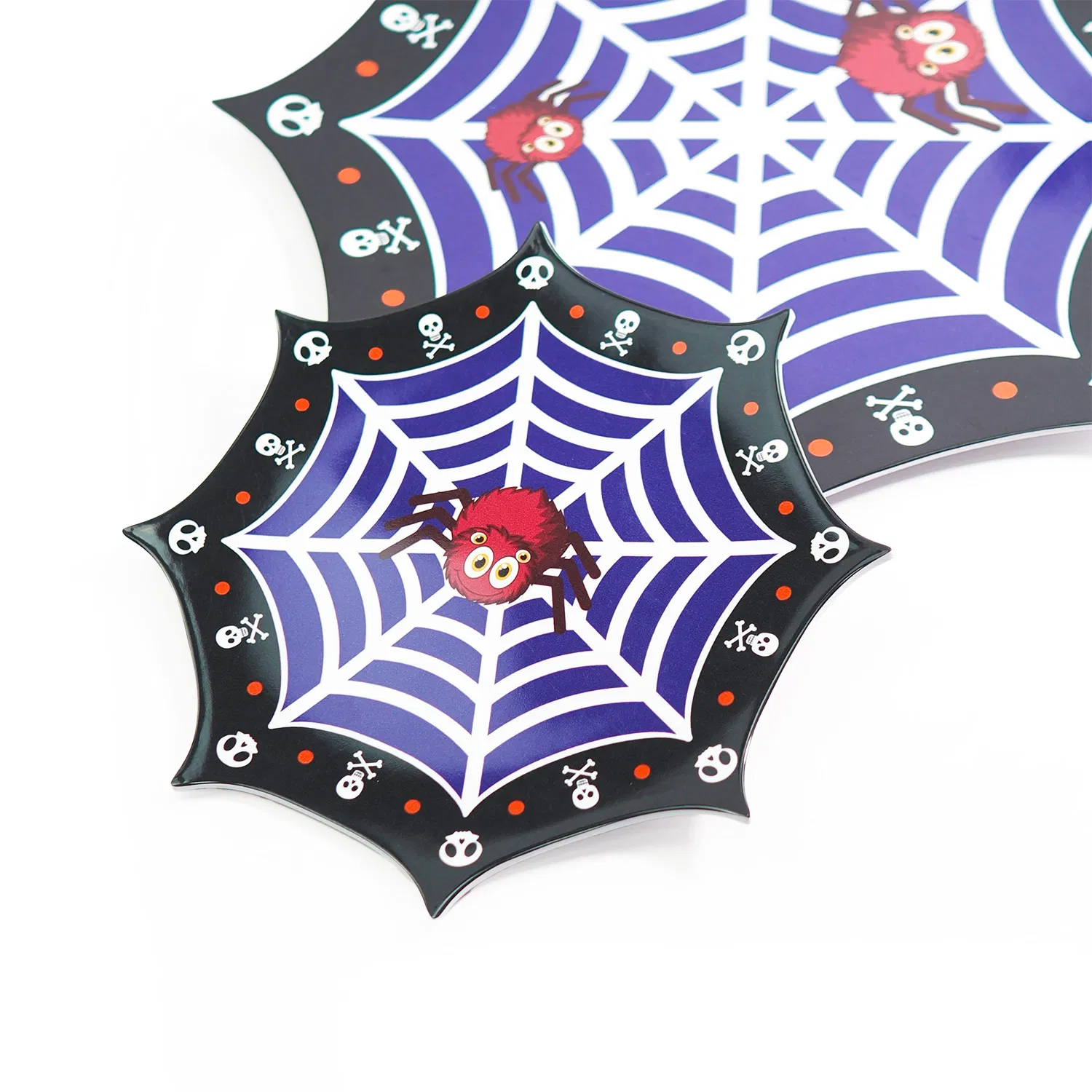 High Quality Melamine Tableware Plate Halloween Spider Web Pattern Dinner Dish