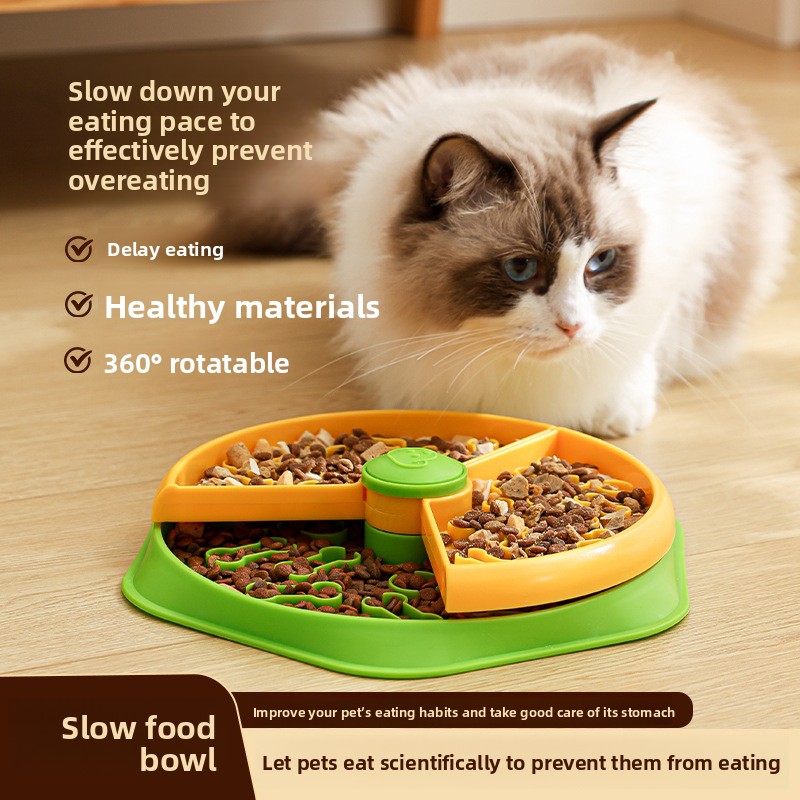 New Slow Food Bowl Tiered Slow-Feeding Rotating Food-Dispensing Pet Bowl for Dogs and Cats Training Dish PP Material Anti Upset