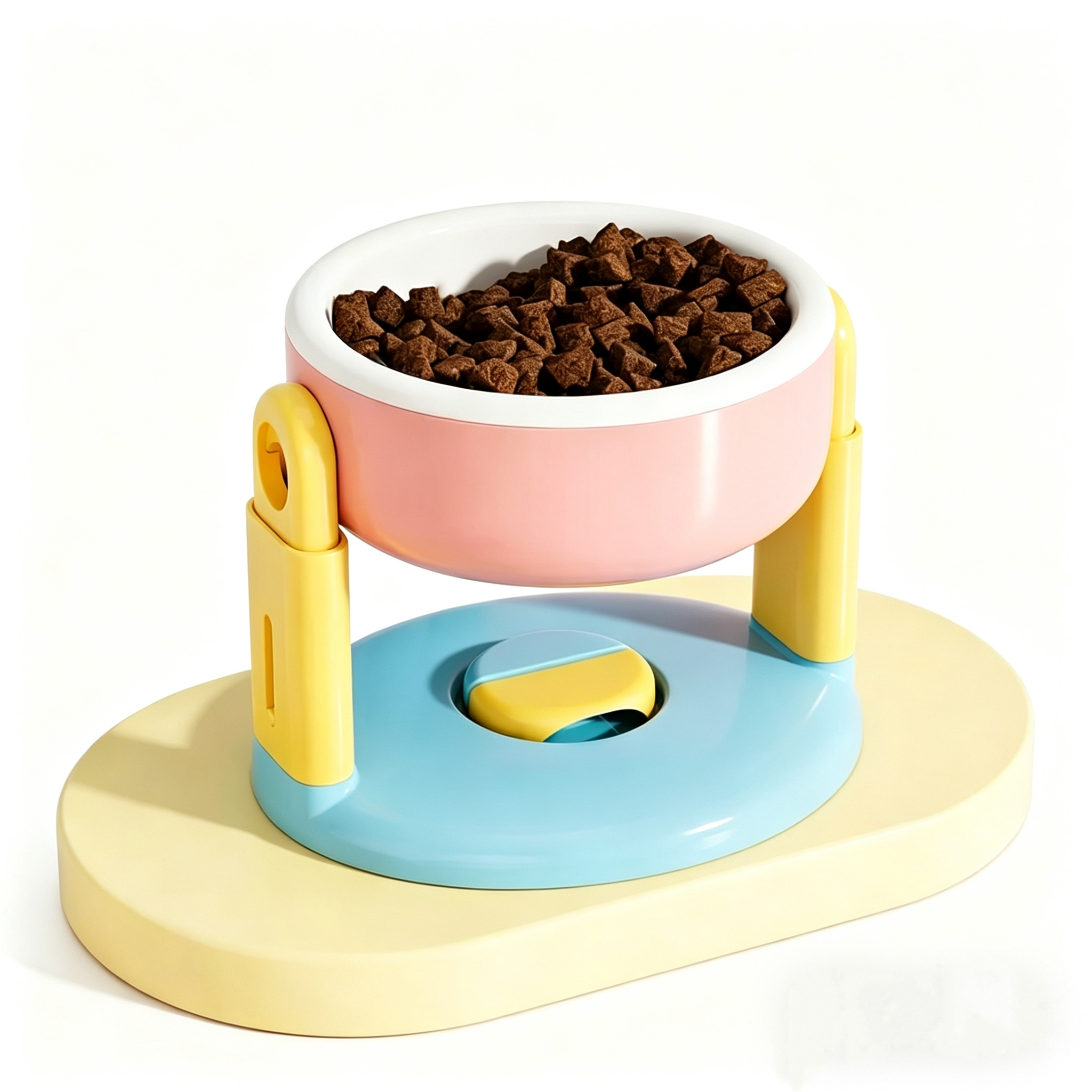 Suction-Cup Pet Bowl Height Adjustable Universal Dog Cat Feeding Bowl Cervical Spine Protection Tip-Proof Elevated Water Bowl