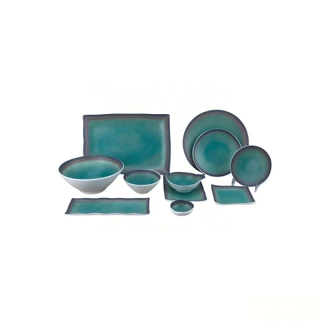 Single-Handle Sauce Dishes Multi-Style Full-Shape Melamine Dinnerware Set, Multi-Pattern Commercial Shatterproof Plates Bowls for Restaurant &amp; Homestay
