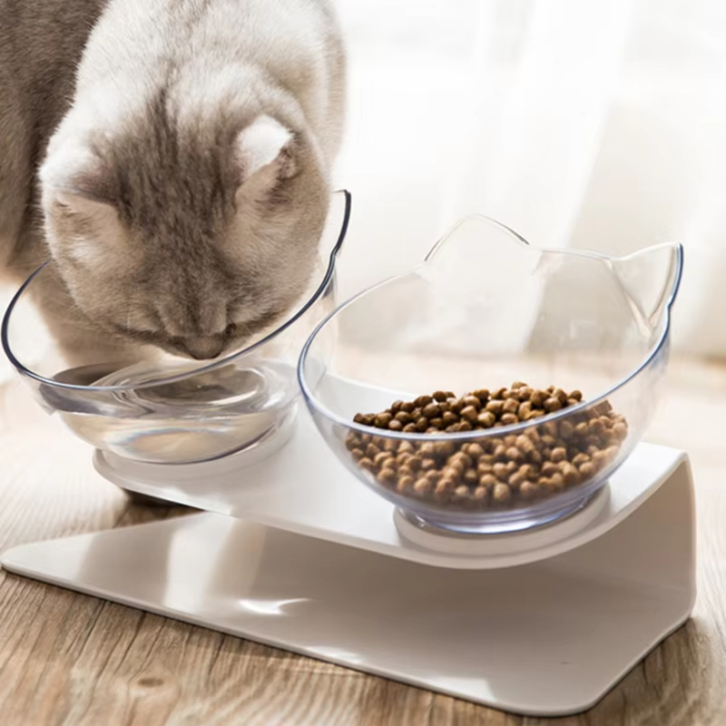 Factory Direct Elevated ABS Pet Feeding Bowl 15 Degree Tilted Raised