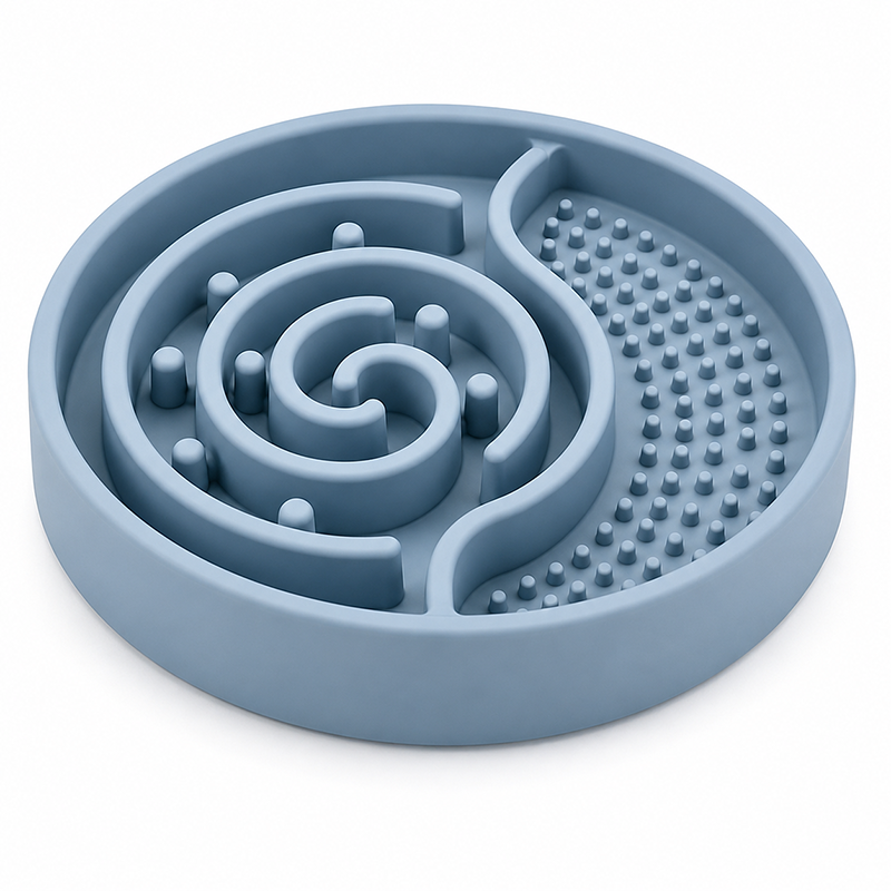 Wet Food Lick Mat Slow Feeder Dog Bowl Silicone Dual Zone Feeding Bowl For Dogs Kibble Wet Food Easy Clean Daily Use Pet Bowl