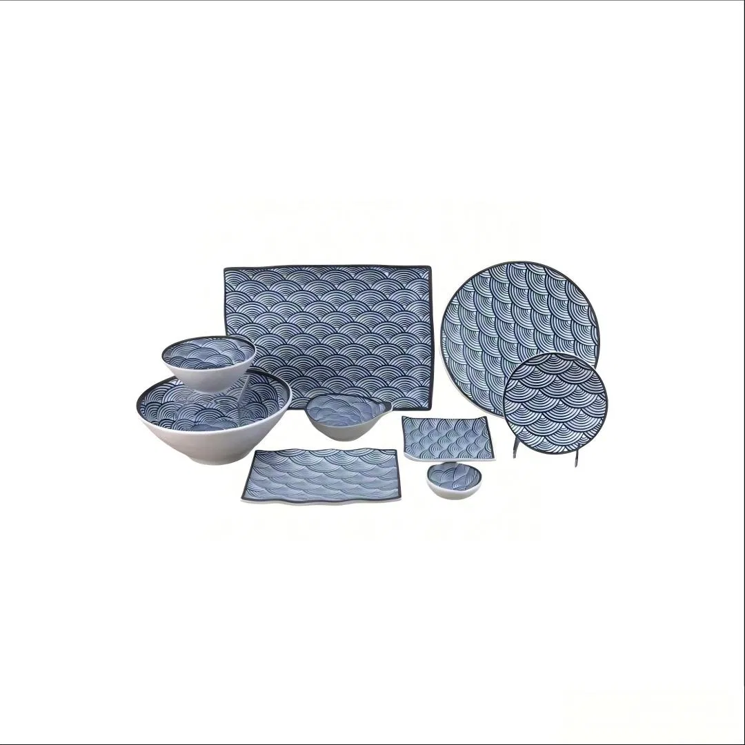Single-Handle Sauce Dishes Multi-Style Full-Shape Melamine Dinnerware Set, Multi-Pattern Commercial Shatterproof Plates Bowls for Restaurant &amp; Homestay