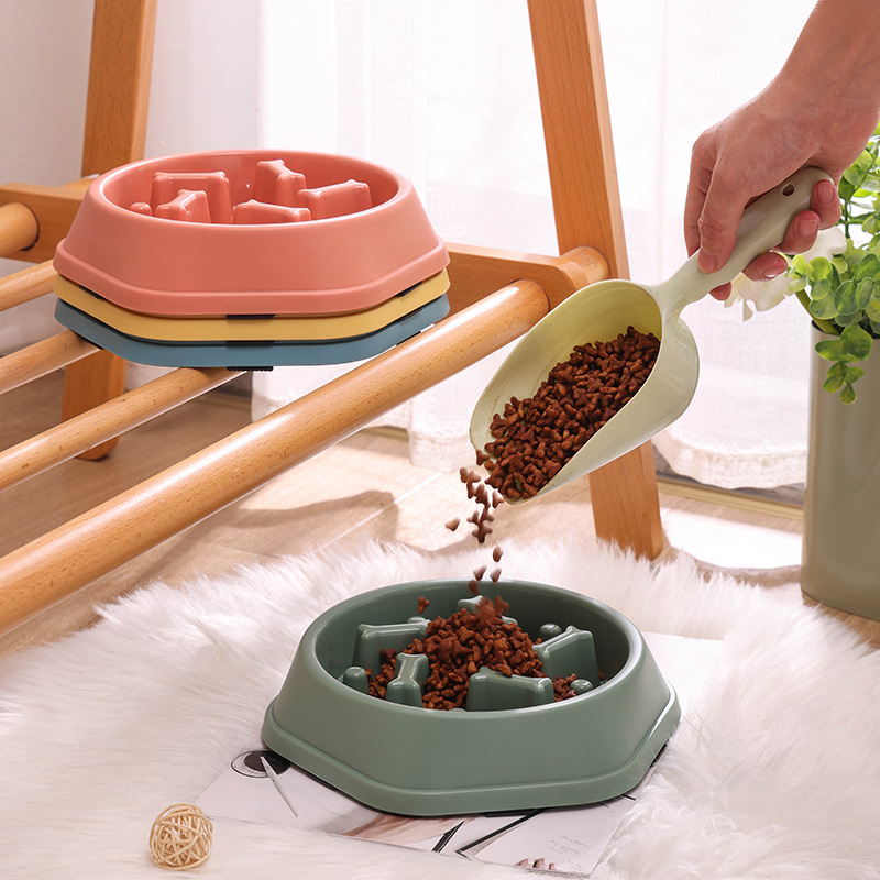 Quality HOT Dog Bowl Anti-choking Slow Food Bowl Dog and Cat Feeder Basin Dog Food Anti-overturning Plastic Pp Pet Bowls Feeder