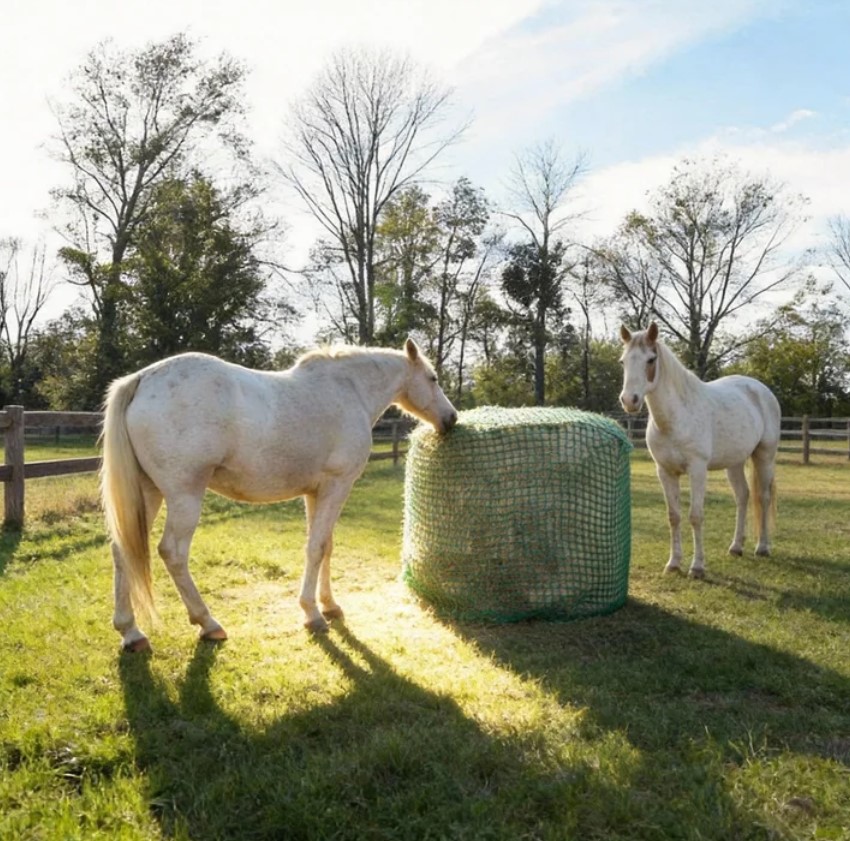 Commercial Horse Hay Net Slow Feeder for Large Square Bales Heavy PP Webbing Custom Sizes Available for Farm