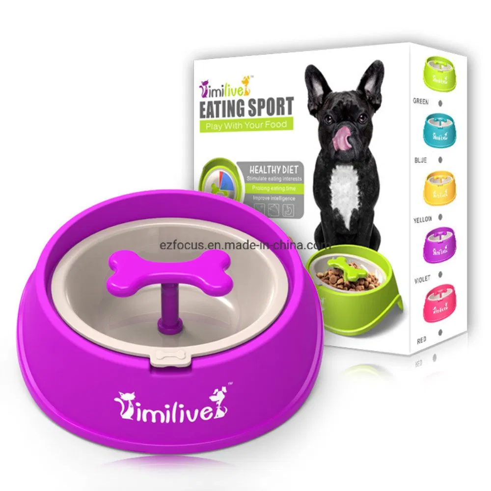 Pet Slow Feeder, Puppy Bone Shaped Rotating Interactive Wbb12699