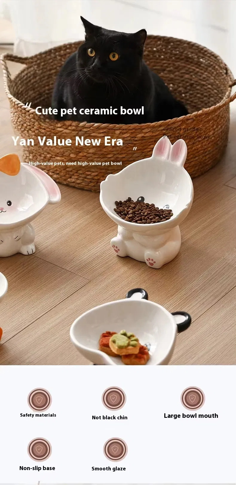 Custom Elevated Eco-Friendly Ceramic Pet Bowl