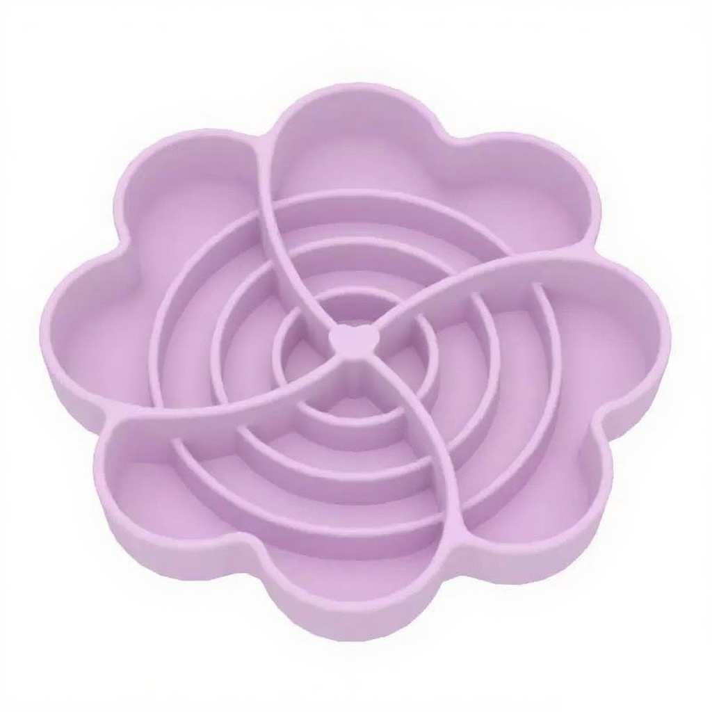 2025 New Design Pet Silicone Slow Eating Feed Dog Bowl Flower Shape Large Dog Slow Feeder for Large Breed
