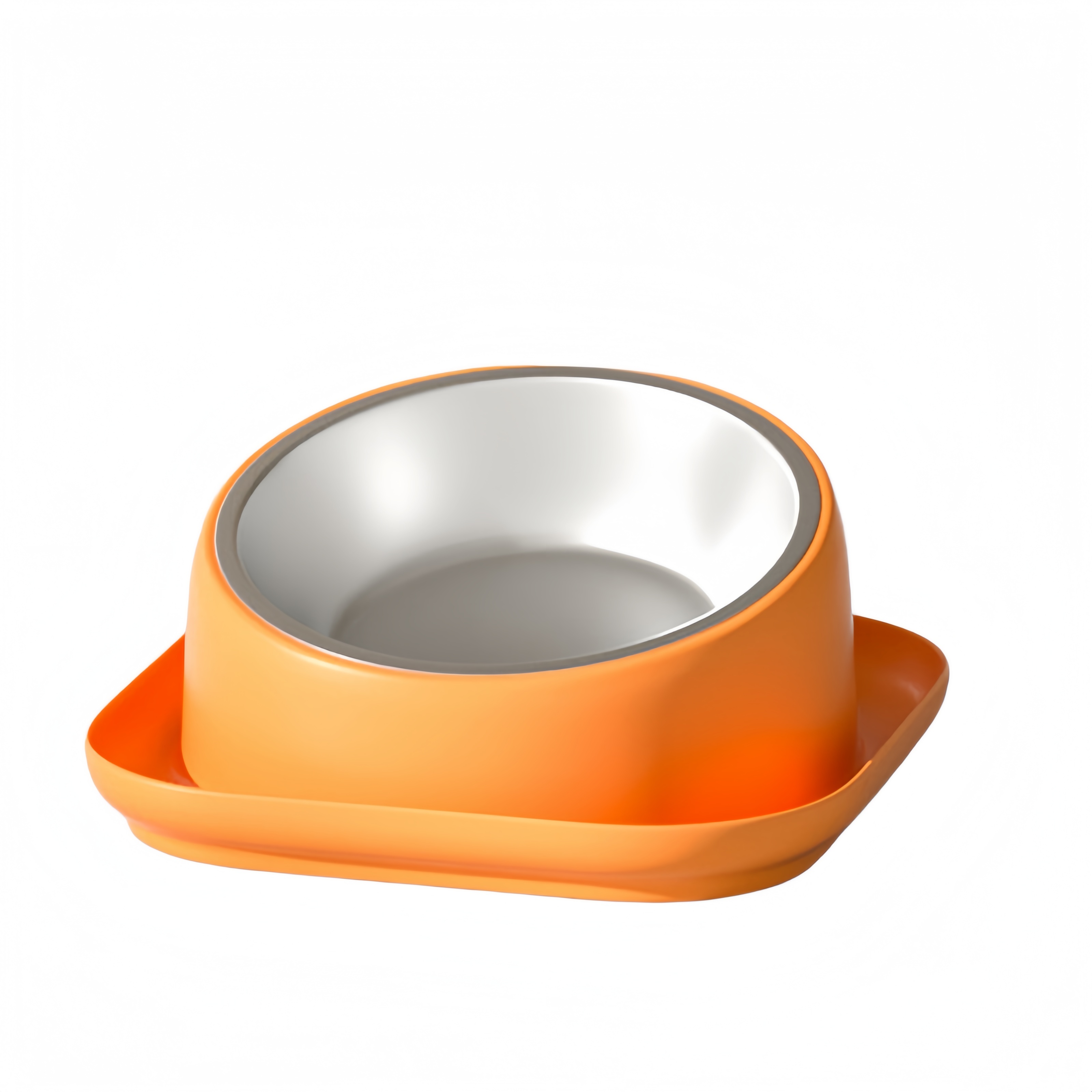Beveled Anti-Tipping Dog Bowls Cat Food and Water Bowl Set with Water Dispenser Slow Feeder and Stainless Steel Bowl for Pets