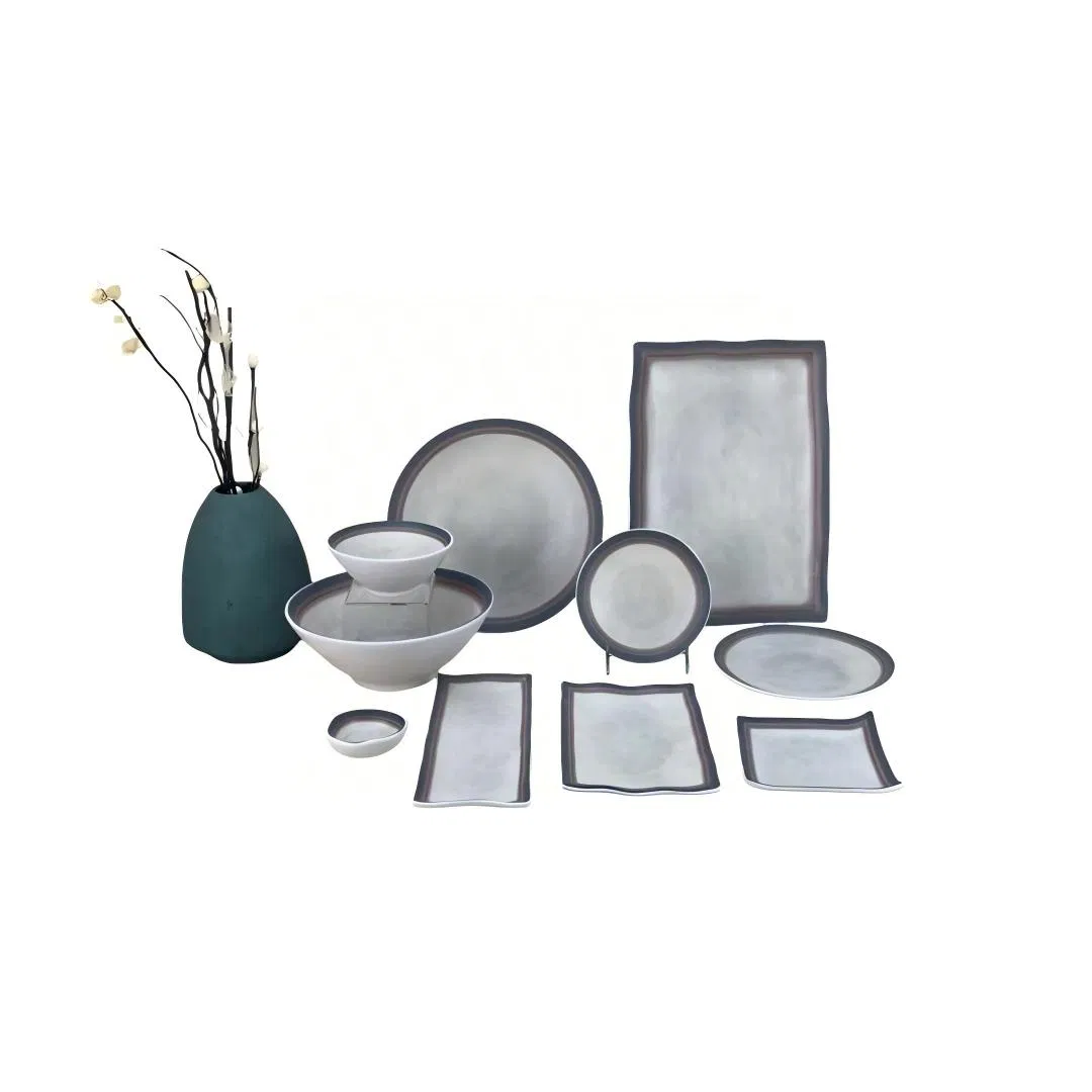Single-Handle Sauce Dishes Multi-Style Full-Shape Melamine Dinnerware Set, Multi-Pattern Commercial Shatterproof Plates Bowls for Restaurant &amp; Homestay