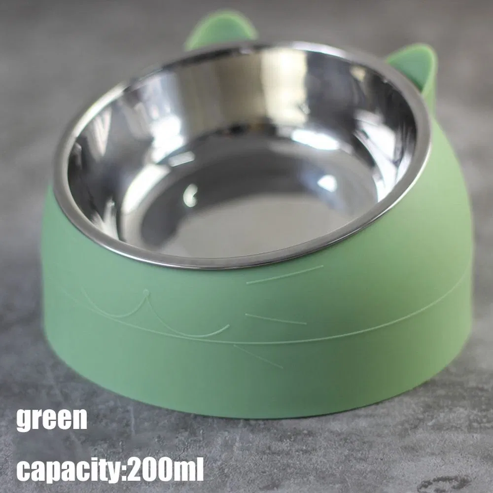 Wholesale Cat Dog 15 Degrees Tilted Stainless Steel Water Bowl