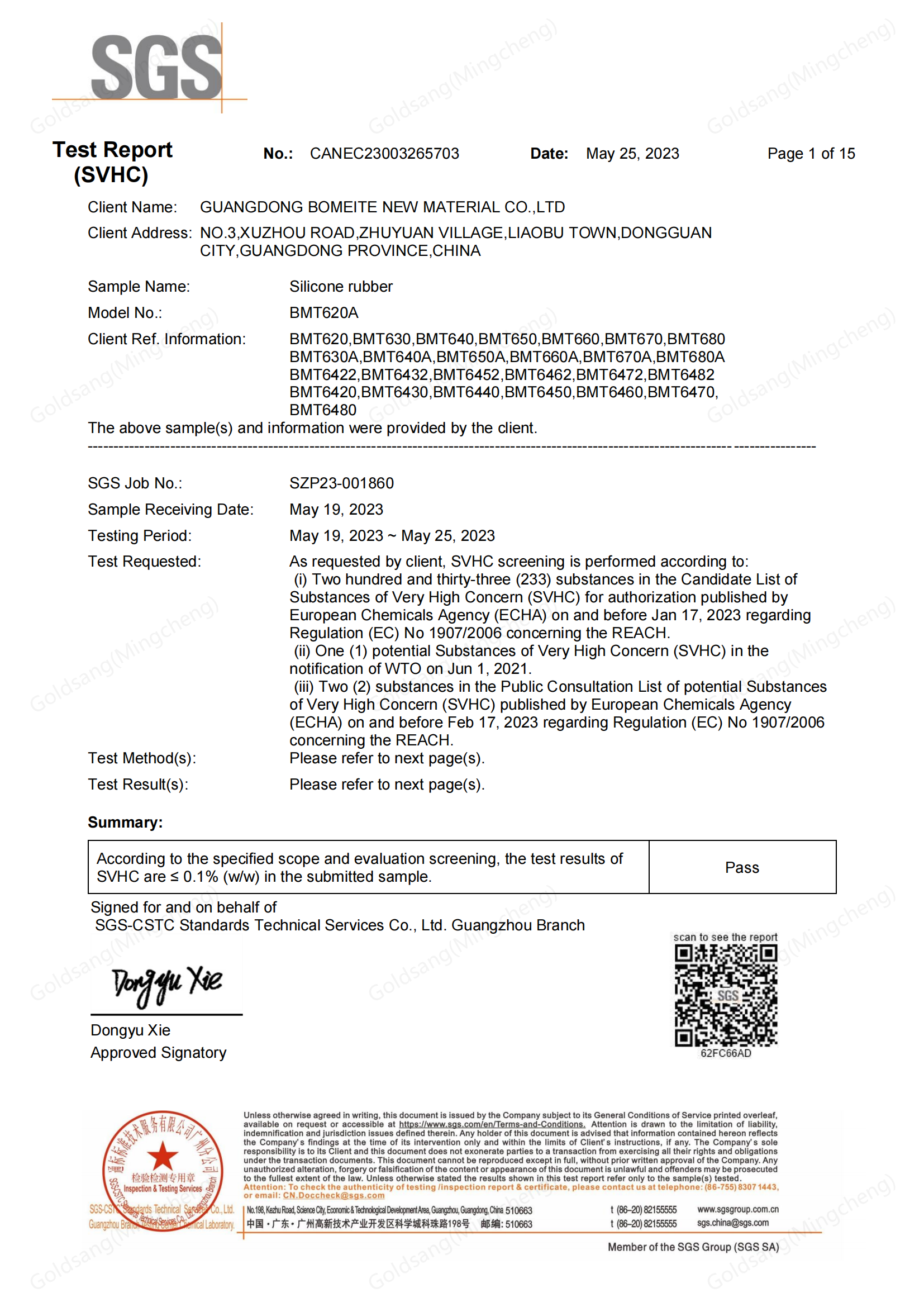 REACH Certification
