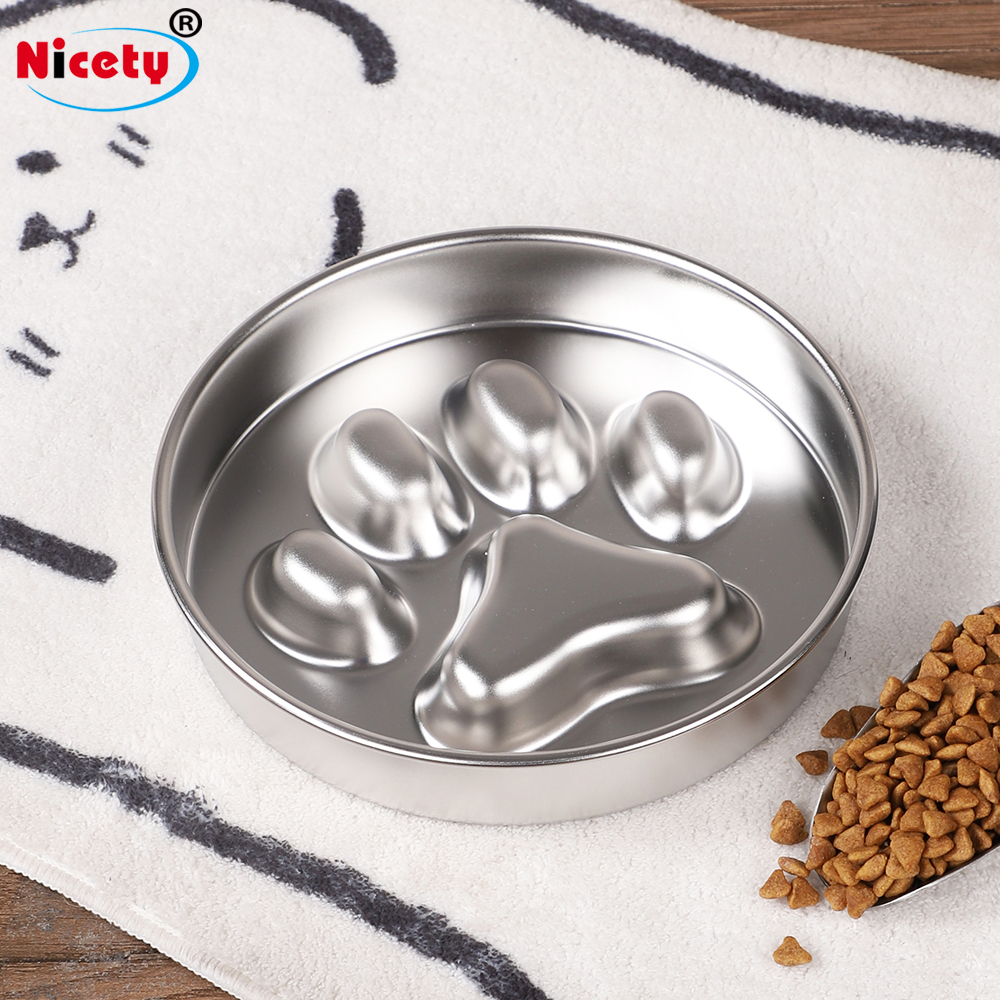 Wholesale Durable Custom Stainless Steel Dog Bowl Metal Slow Feeding Pet Bowl With Pet Product