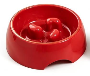 Wholesale Little Puppies Portable Melamine Pet Bowl Slow Eating Dog Feeder with Love Style