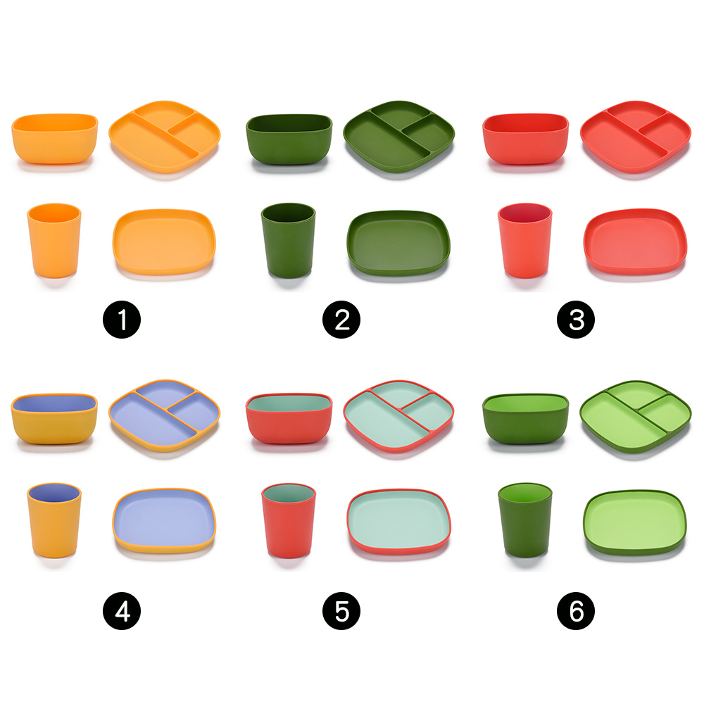 BPA Free Multi-functional Silicone Plates Divided Design Set Silicone Plates Divided Design for Babies Toddlers