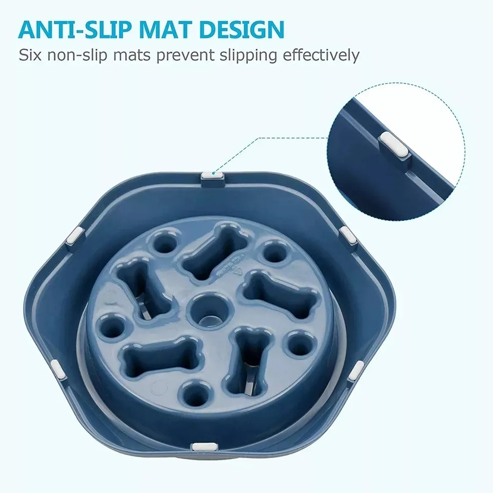 Pet Dog Slow Feeder Bowl Puppy Cat Slow Eating Dish Bowl Anti-Gulping Food Plate Feeding Dog Cat Food Bowl Pet Supplies