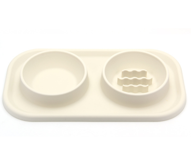 Silicone Slow Food Bowl Anti-Overturning Dog Cat Water Feeding Bowl