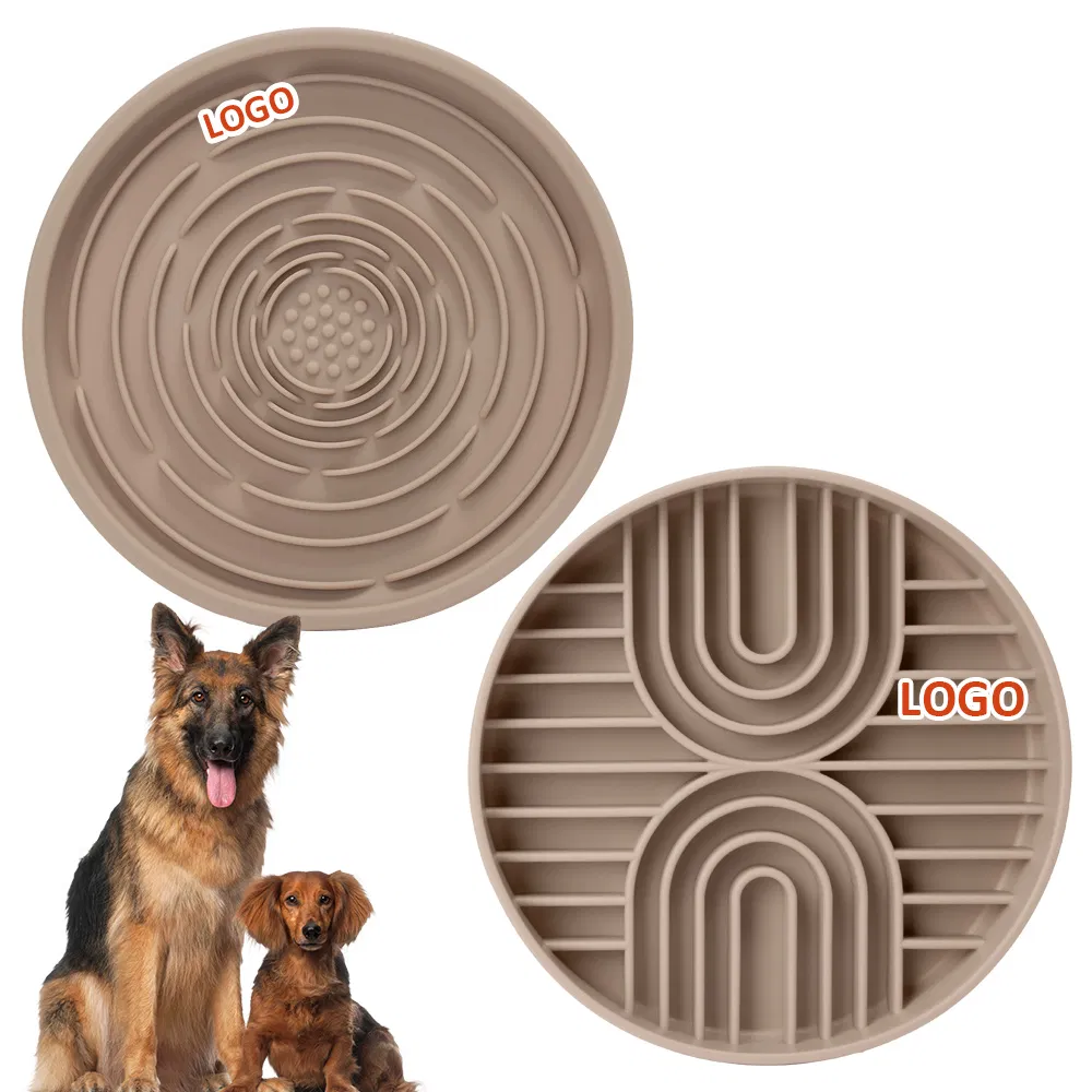 2-in-1 Eco-Friendly Silicone Pet Feeding Combo Slow Eating Dog Bowl with Removable Lick Pad for Anxiety Relief