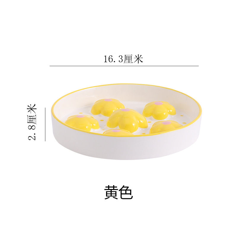 Wholesale Hand-Painted Cat Slow-Eating Anti-Choking Neck-Protecting Anti-Spill Food &amp; Water Bowl for Small/Medium Dogs and Cats
