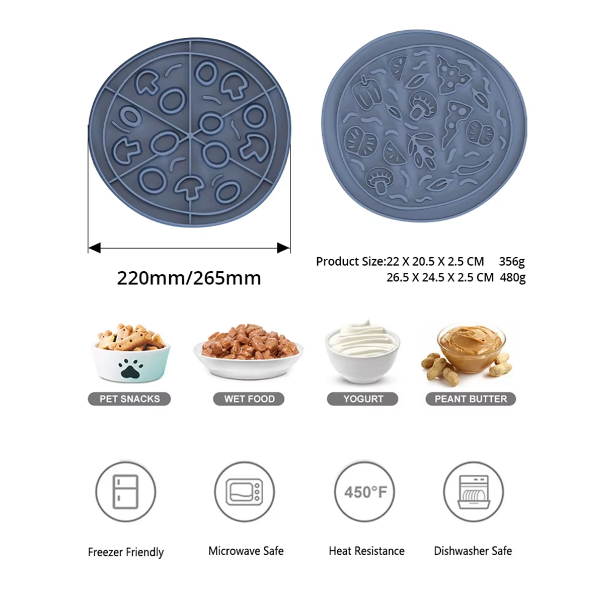 2025 New Creative Pizza Silicone Dog Dishes Pet Bowl Slow Down Eating Dog Slow Feeder for Large Breed