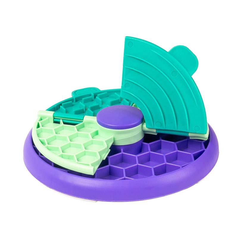 Double-layer Puzzle Pet Slow Feeding Anti-Choking Bowl with Multi-function Licking Plate for Dogs &amp; Cats
