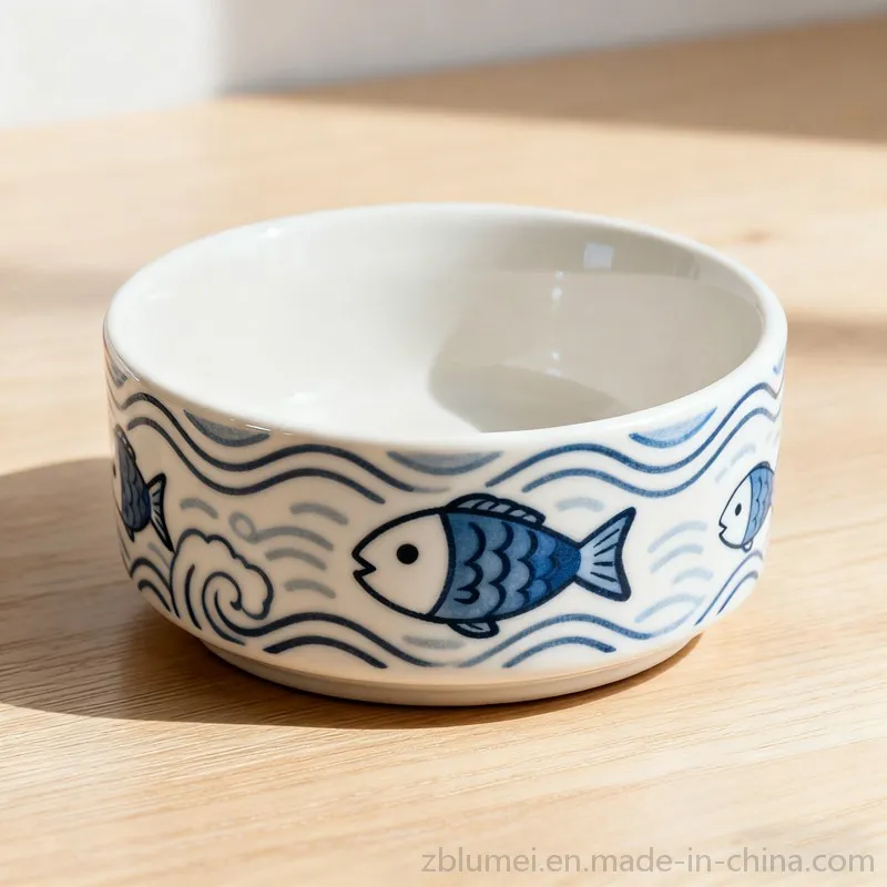 Ceramic Stoneware Pet Dog Cat Food and Water Feeding Drinking Bowls Dishes