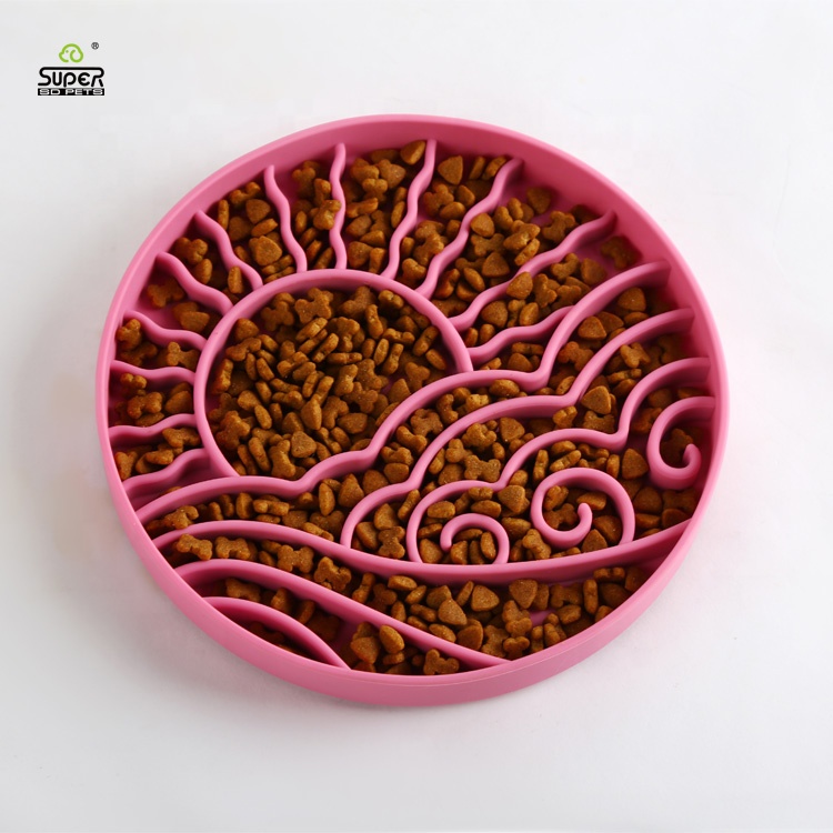 BPA Free Tested Food Contact Cat Bowl Silicone Slow Feeder Silicone Foldable Slow Feeding Pet Bowl Custom Color and Brand
