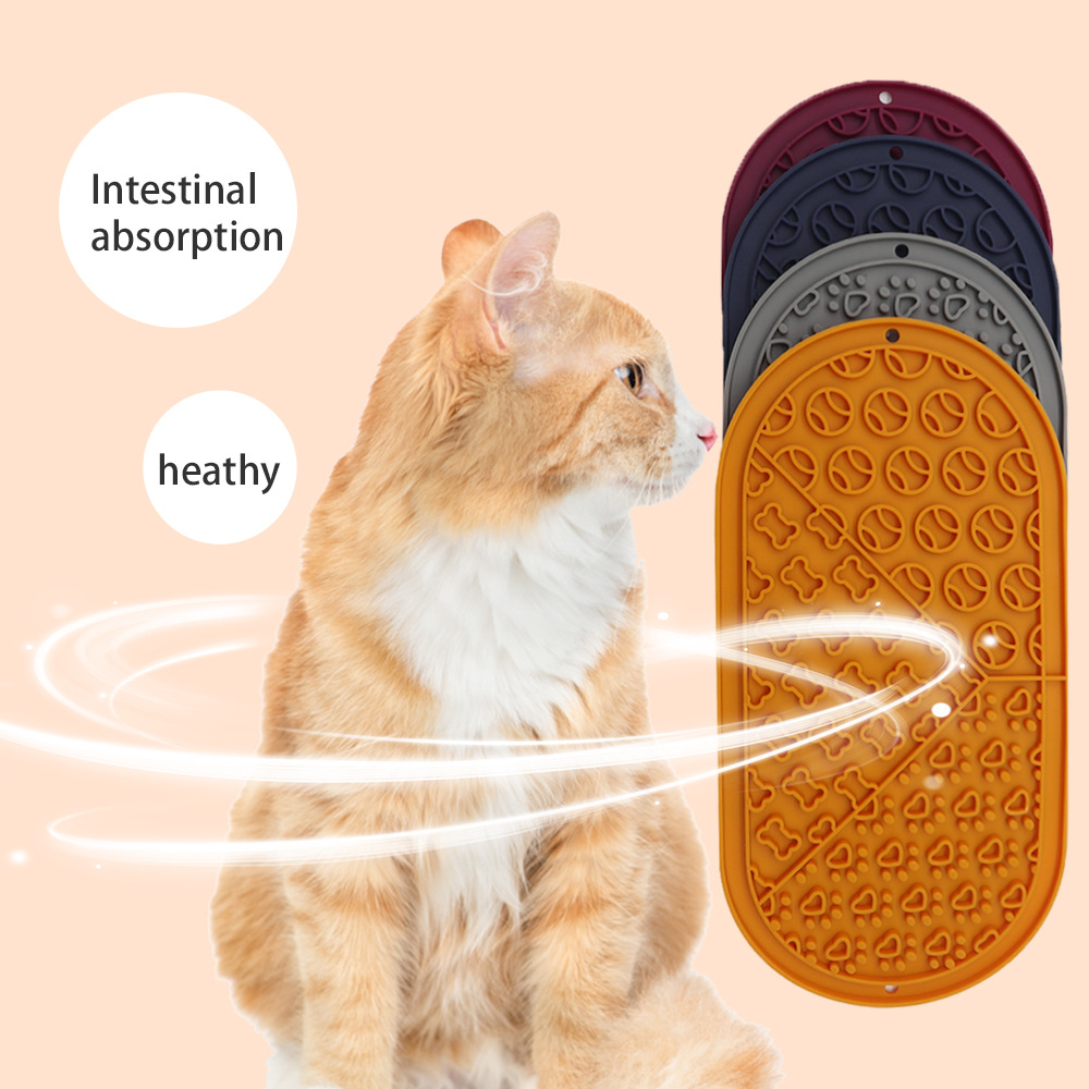 Cross-Border Silicone Dog &amp; Cat Licking Mat with Slow-Feeding Suction-Cup Non-Slip &amp; Anti-Choking Features