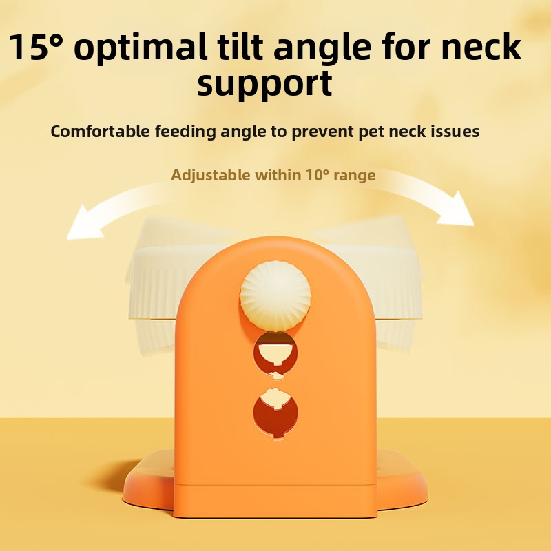 Adjustable Height Elevated Dog Cat Feeder PP Bowls Dual Tilted Easy To Clean Indoor Outdoor Travel Small Medium Large Pets