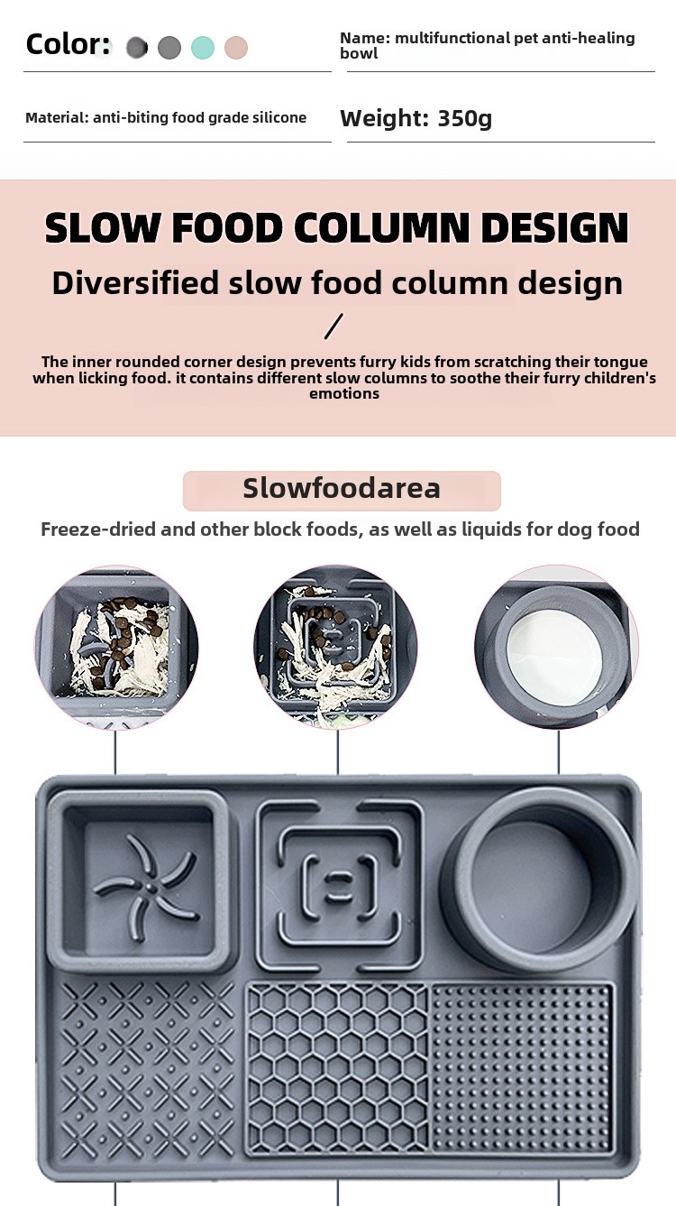Travel-Friendly Eco-Friendly Slow Food Bowl Food Grade Silicone Licking Mat with Suction Cup for Dogs Cats Pet Plate Feeding Mat