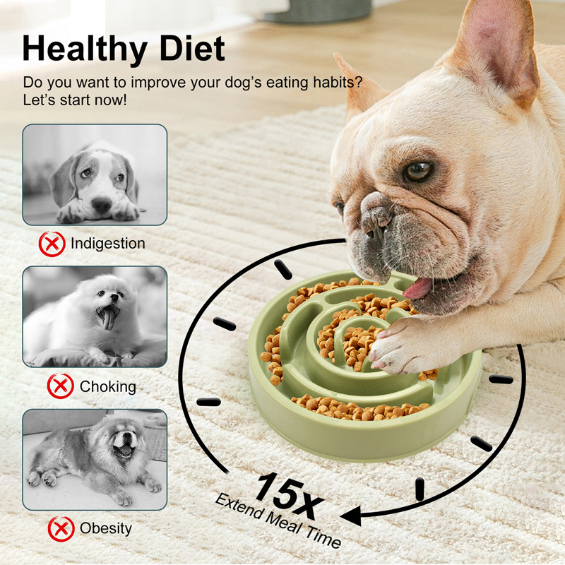 Portable Pet Healthy Eating Anti-Choking Slow Feeder Dog Bowl Anti-Overturning Puzzle Feeders Dish Slow Feeder Bowl for Dog Cat