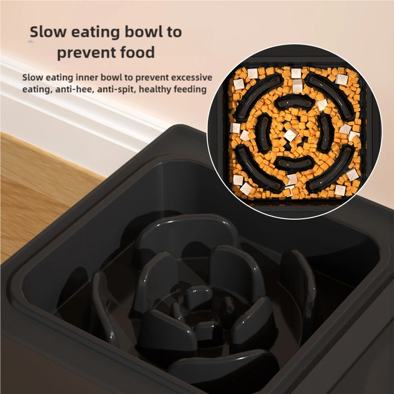 2025 New 2-in-1 Elevated Raised Slow Feeder Dog Bowls Elevated Dog Bowls with Height Adjustable Dog Bowl Slow Feeder