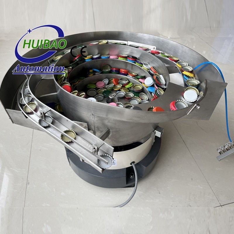 High-Speed Automatic Double Tracks Vibration Bowl Feeder For Bottle Lids Sprayer Pumps Caps Vibrating Bowl Feeders