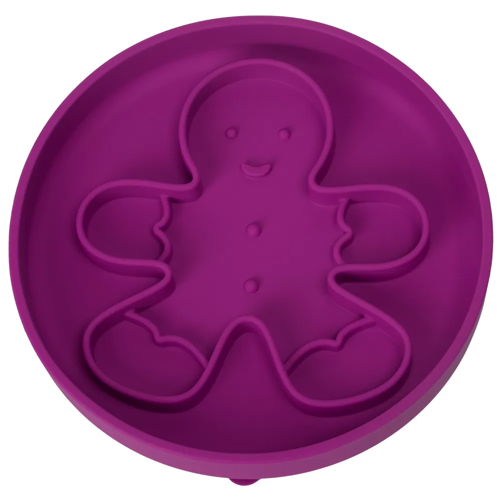 Christmas Design Eco-Friendly Silicone Slow Feeder Dog Bowl Durable Pet Feeder for Slow Eating Cats with Plate