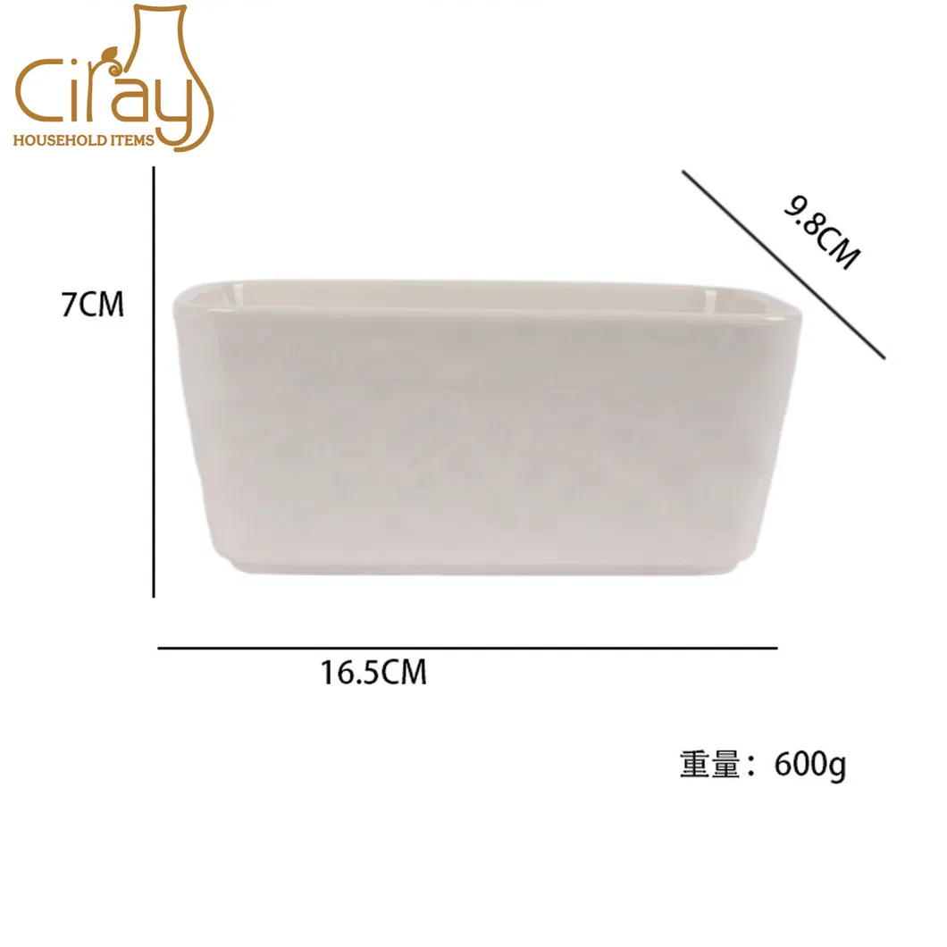 Stone Pattern Ceramic Butter Dish with Cover Porcelain Butter Box with Knife Details 6