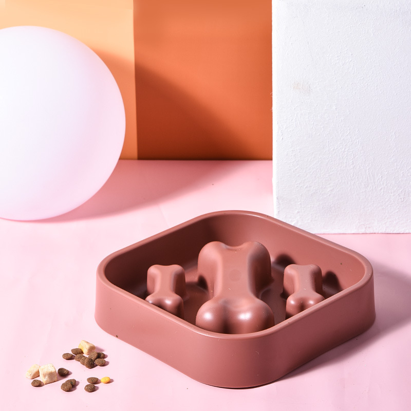 Wholesale Flower Cricket Season Slow Feeding Anti-Choking & Anti-Fat Bowl Feeder for Cats & Dogs Red