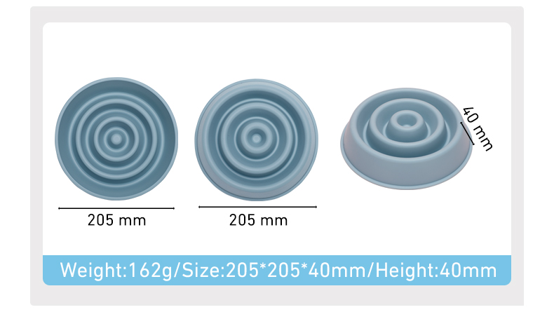 Custom Design 100% Food Grade Pure Silicone Round Slow Feeder Bowl Detail 1