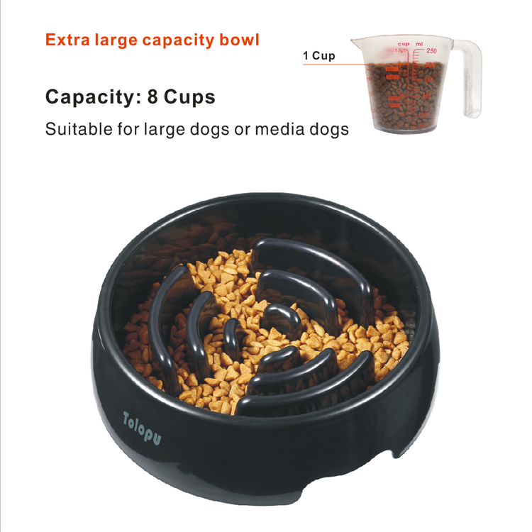 Wholesale Price Eco-Friendly ABS Plastic Black Puzzle Extra Large Dog Slow Feeder with Anti-Choking Feature