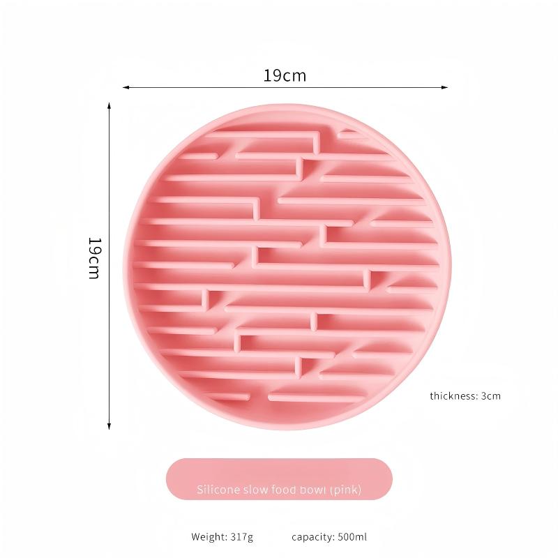 Green 317g Silicone Slow Food Bowl Easy Clean Dishwasher Safe Pet Feeder for Fast Eaters