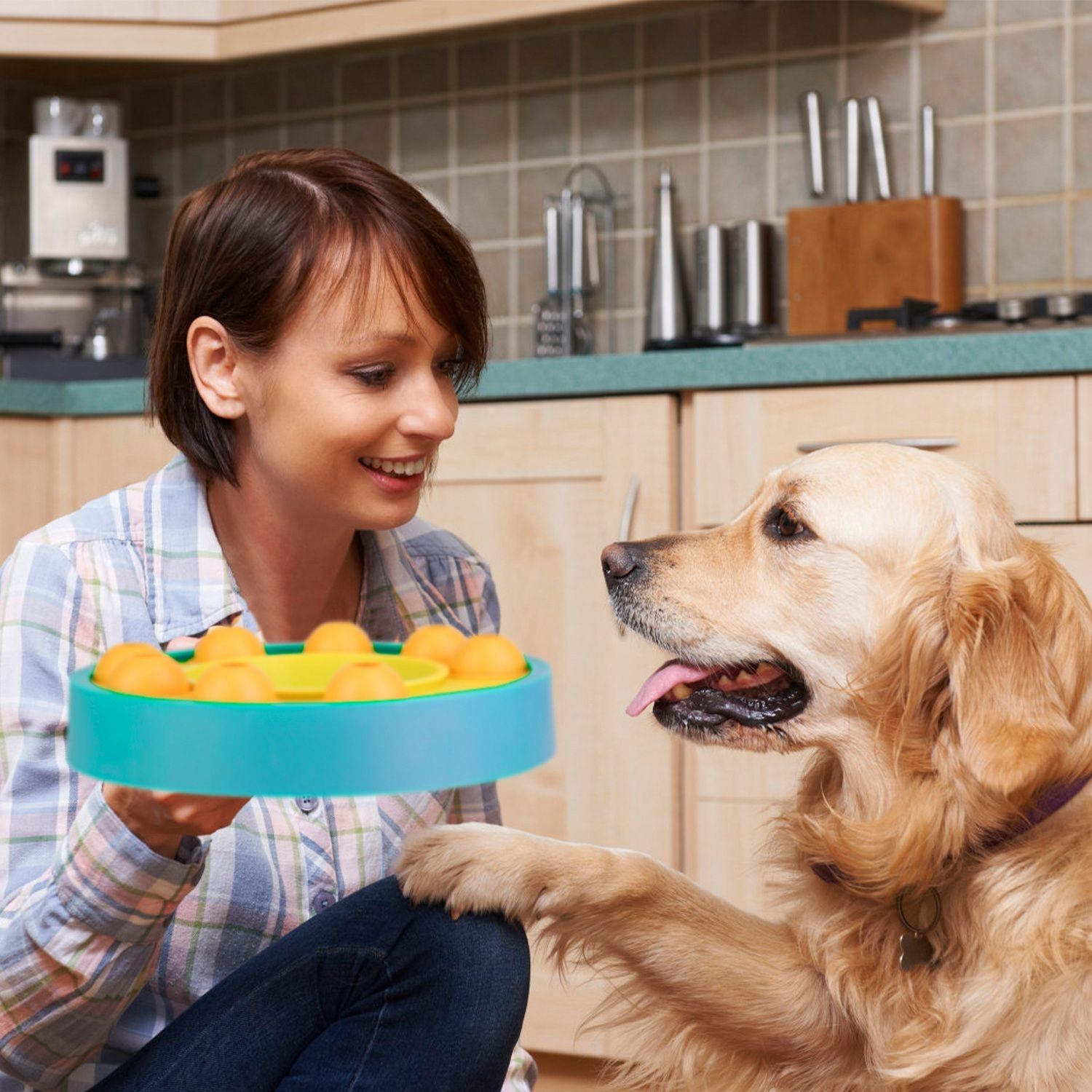 Interactive Dog Puzzle Food Feeder Slow Feeding Bowl with Treat Dispensing Toy Pet Movement Toy