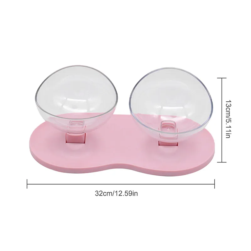 Adjustable Angles Tilted Raised Posture Cat Food Bowl Neck Protection Elevated Slanted Stand Pet Bowls