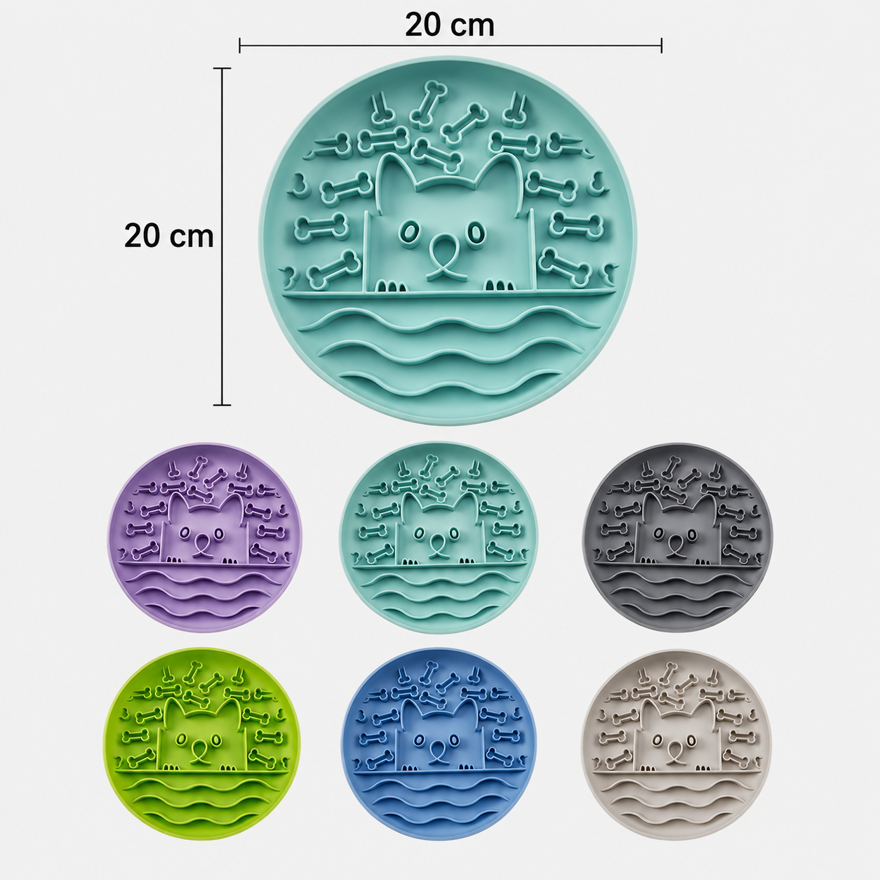Cute Emblem Design Silicone Lick Mat Anti Choking Pet Slow Feeder Bowl Slow Feeding Dish for Dogs