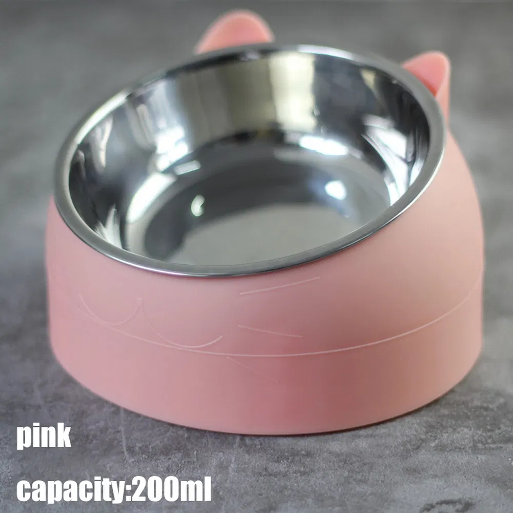 Wholesale Cat Dog 15 Degrees Tilted Stainless Steel Water Bowl