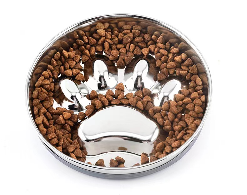 Modern Eco-Friendly Stainless Steel Pet Bowl 500ml Capacity Water Bowl Portable Slow Feeding