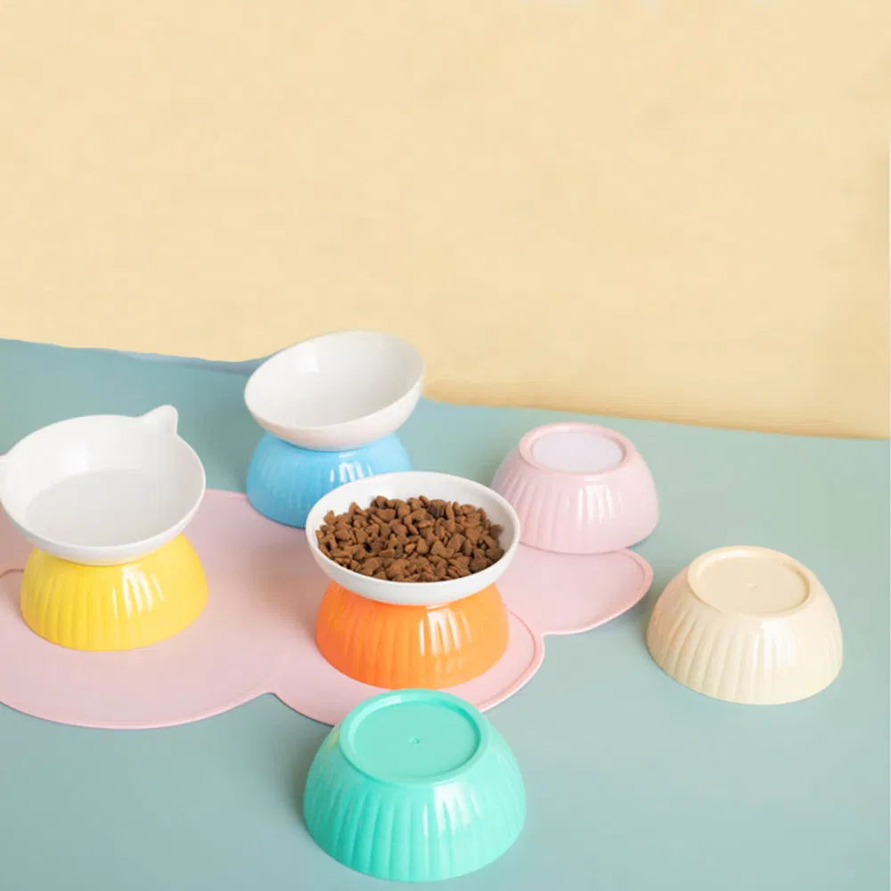 Slow Feeder Elevated Food Bowl Tilted Design Dog Cat Dry Wet Food