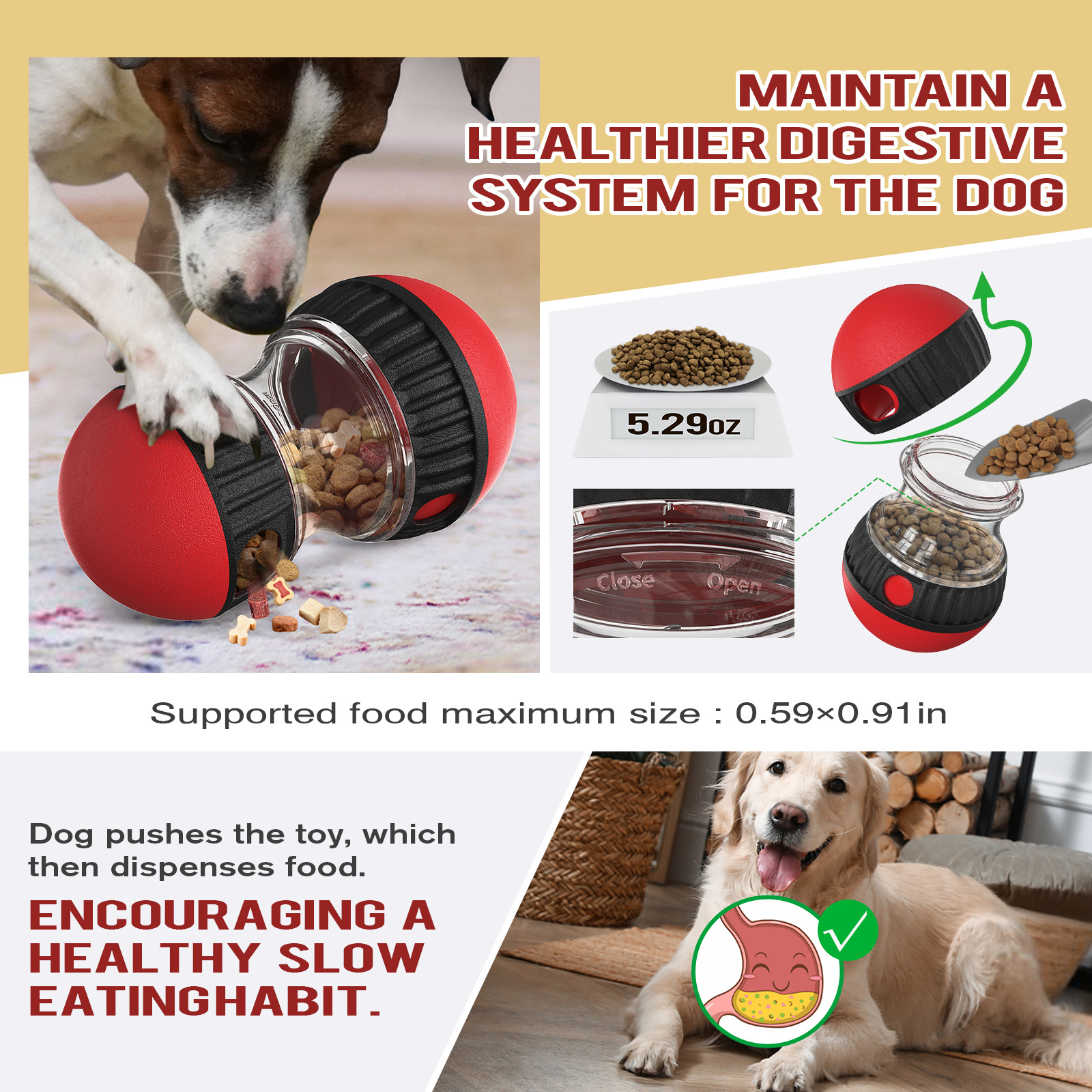 Dog Interactive Toys Indestructible Puppy Toy Adjustable Food Dispensing Treat Dispenser Dogs Puzzles Feeder Slow Feeding